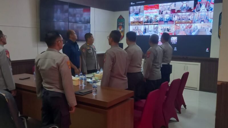 Kumpul di Command Center, Polresta Palangka Raya Ikuti Vicon Penanganan Karhutla Polda Kalteng