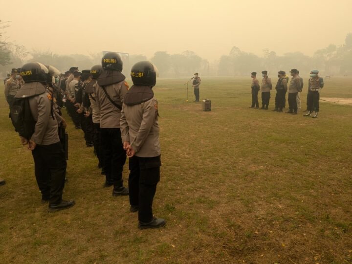 Awali Pam Aksi Damai, Polresta Palangka Raya Gelar Apel Kesiapan di Kantor Gubernur Kalteng