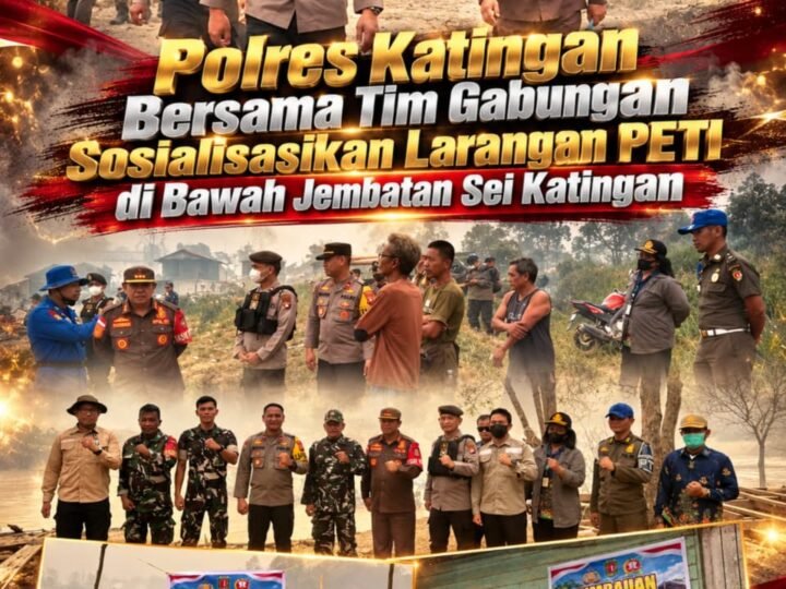 Polres Katingan Bersama Tim Gabungan Sosialisasikan Larangan PETI di Bawah Jembatan Sei Katingan