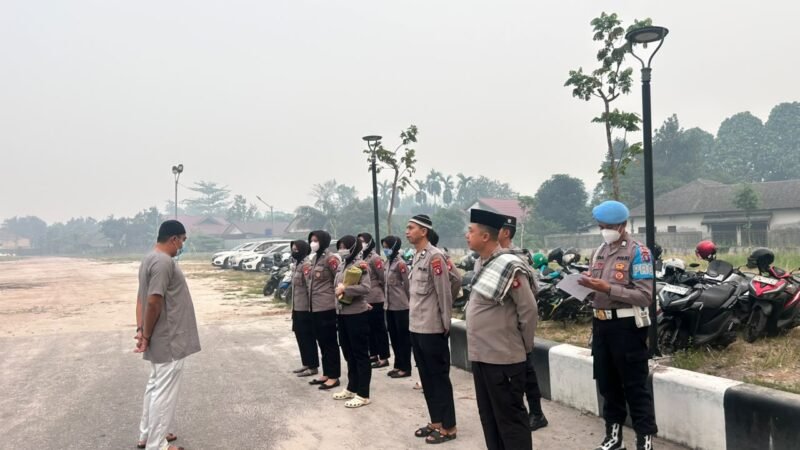 Pastikan Pengamanan Berjalan Lancar, Polresta Palangka Raya Gelar Apel Sebelum Salat Istiska