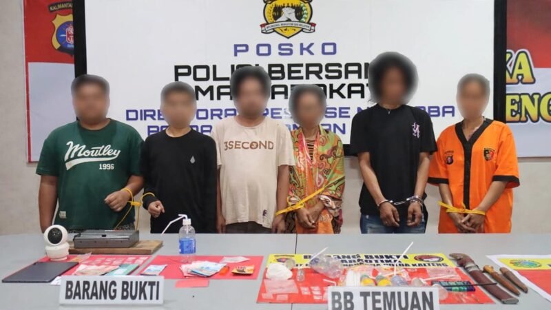 Kembali Gerebek Narkoba di Puntun, Polda Kalteng Amankan 6 Pelaku dan 56 Paket Sabu