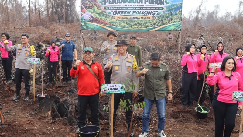 Kapolda Kalteng Bersama Bhayangkari Tanam 1000 Pohon Belangiran, Wujudkan Green Policing Lahan Bekas Karhutla Tumbang Nusa